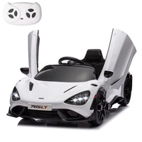 12V Licensed Mclaren 765LT Kids Ride on Toy,Electric Vehicle for Toddler Age 3+,Battery Powered Ride on Car with Hydraulic Doors