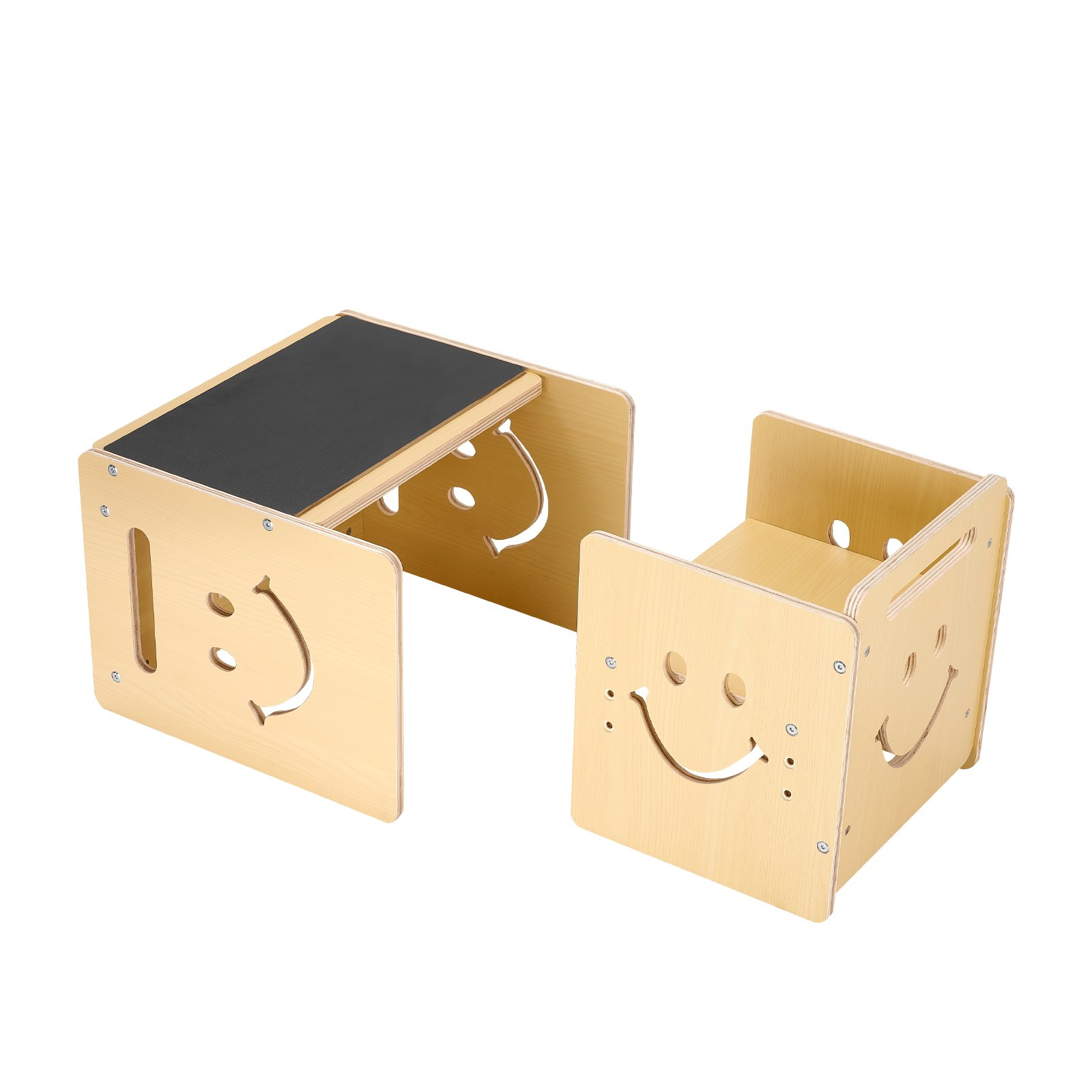 Montessori Weaning Table & Chair Set – 3-in-1 Adjustable Wooden Toddler Furniture