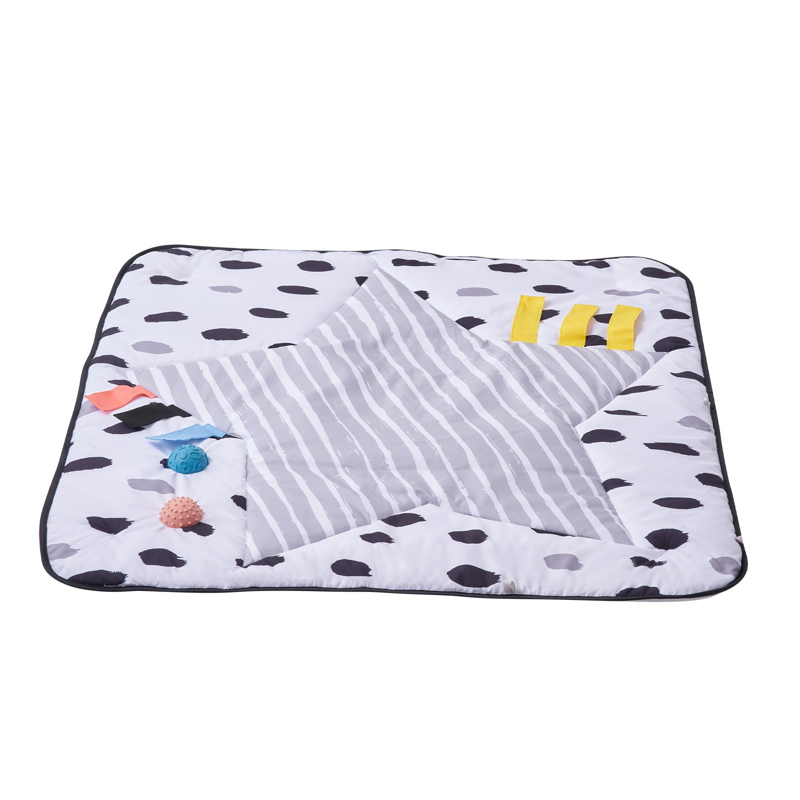 Baby Play Gym Mat Tummy Time Activity Mat with 6 Sensory Toys 34.4" x 34.4"