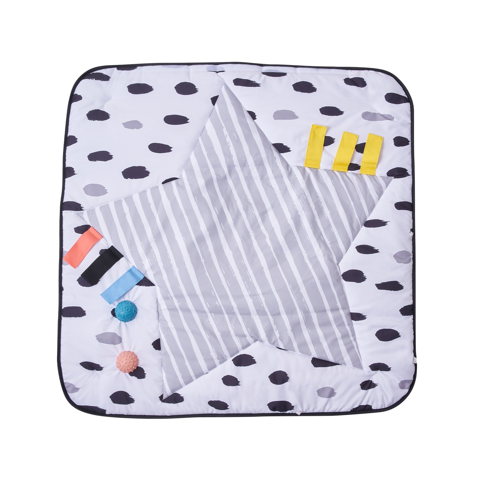 Baby Play Gym Mat Tummy Time Activity Mat with 6 Sensory Toys 34.4" x 34.4"