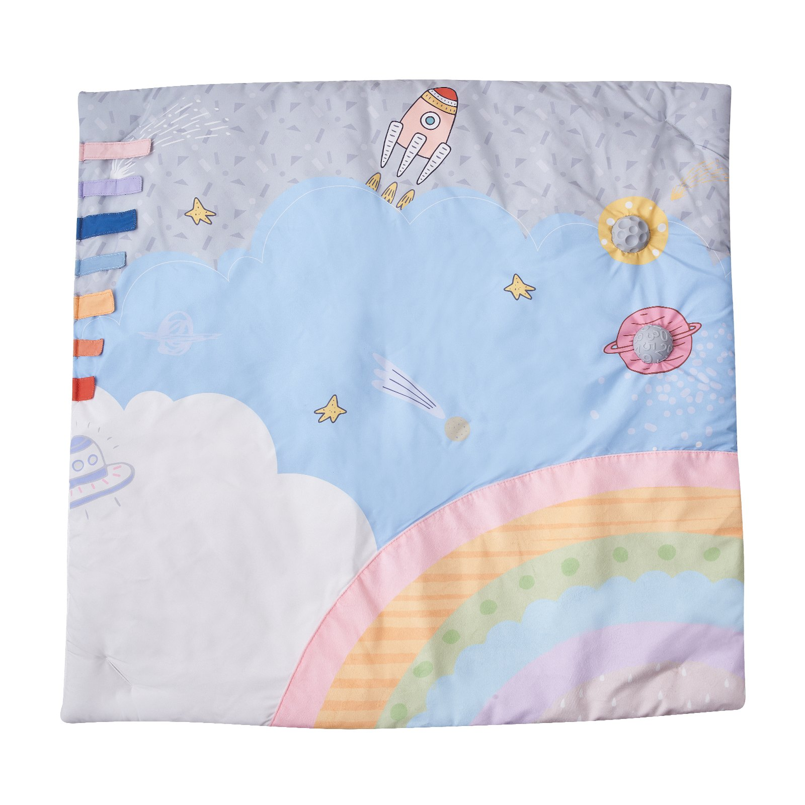 RocketNest™ Baby Play Gym & Activity Mat – Sensory Tummy Time Play Mat with Musical Light-Up Rocket Toy