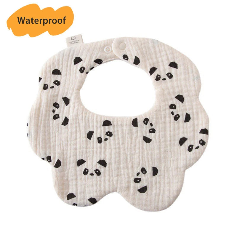 Multi-Layered Waterproof Baby Bib – 7-Layer Soft Cotton Collar Bib with 38 Cute Print Designs for Infants & Toddlers