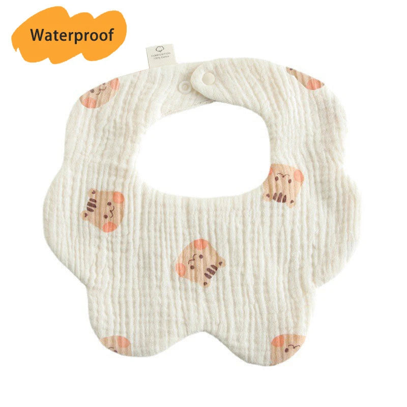 Multi-Layered Waterproof Baby Bib – 7-Layer Soft Cotton Collar Bib with 38 Cute Print Designs for Infants & Toddlers