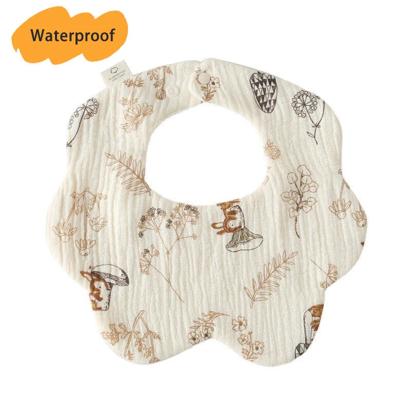 Multi-Layered Waterproof Baby Bib – 7-Layer Soft Cotton Collar Bib with 38 Cute Print Designs for Infants & Toddlers
