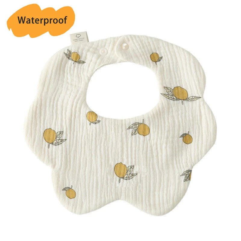 Multi-Layered Waterproof Baby Bib – 7-Layer Soft Cotton Collar Bib with 38 Cute Print Designs for Infants & Toddlers