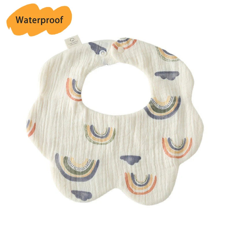Multi-Layered Waterproof Baby Bib – 7-Layer Soft Cotton Collar Bib with 38 Cute Print Designs for Infants & Toddlers