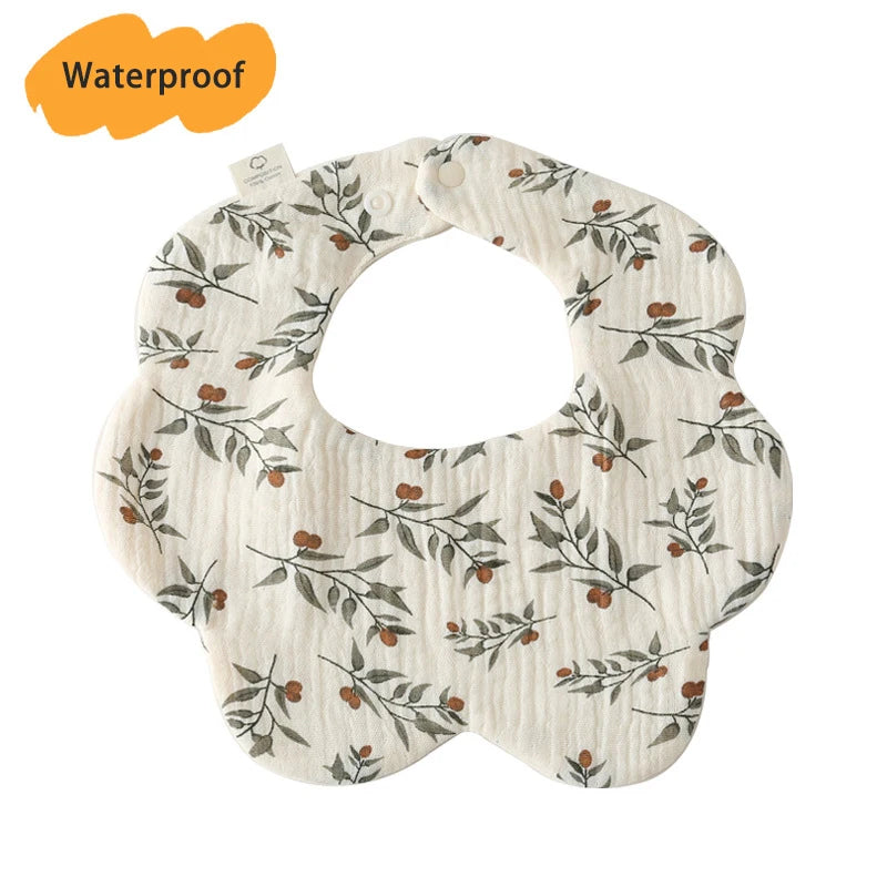 Multi-Layered Waterproof Baby Bib – 7-Layer Soft Cotton Collar Bib with 38 Cute Print Designs for Infants & Toddlers