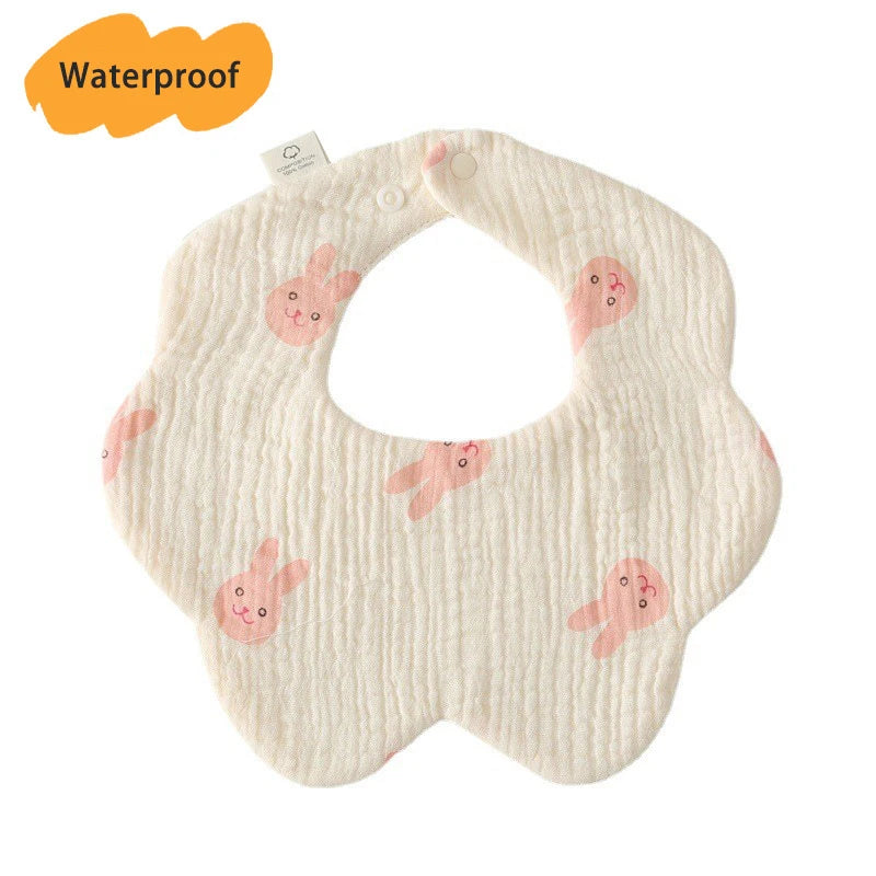 Multi-Layered Waterproof Baby Bib – 7-Layer Soft Cotton Collar Bib with 38 Cute Print Designs for Infants & Toddlers