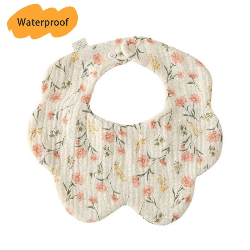 Multi-Layered Waterproof Baby Bib – 7-Layer Soft Cotton Collar Bib with 38 Cute Print Designs for Infants & Toddlers