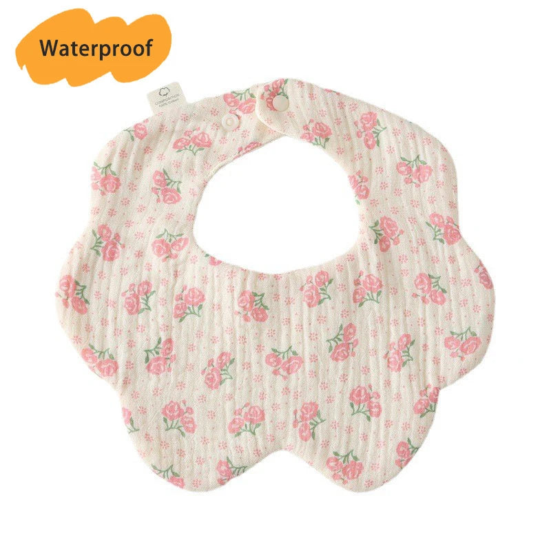 Multi-Layered Waterproof Baby Bib – 7-Layer Soft Cotton Collar Bib with 38 Cute Print Designs for Infants & Toddlers