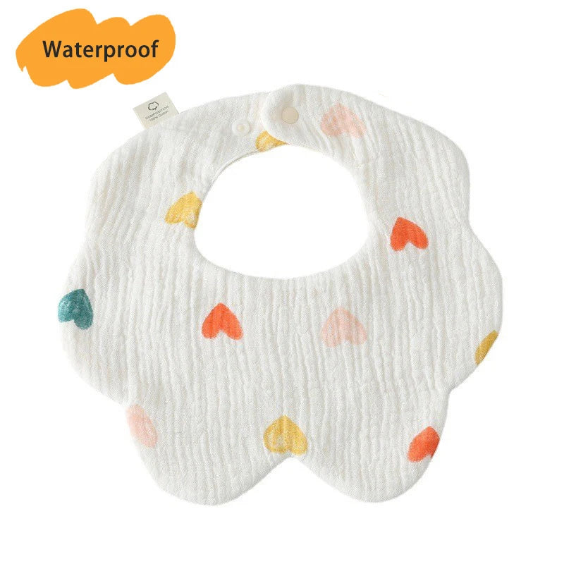 Multi-Layered Waterproof Baby Bib – 7-Layer Soft Cotton Collar Bib with 38 Cute Print Designs for Infants & Toddlers