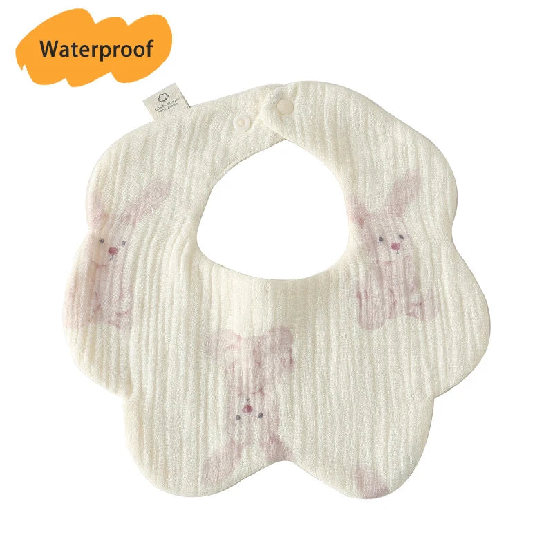 Multi-Layered Waterproof Baby Bib – 7-Layer Soft Cotton Collar Bib with 38 Cute Print Designs for Infants & Toddlers