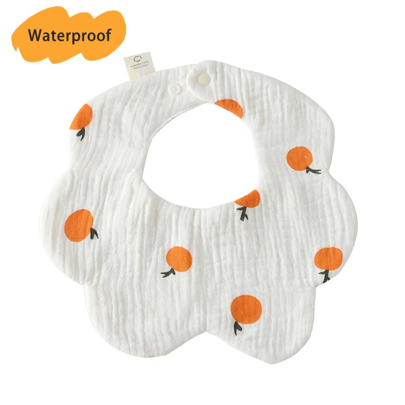 Multi-Layered Waterproof Baby Bib – 7-Layer Soft Cotton Collar Bib with 38 Cute Print Designs for Infants & Toddlers