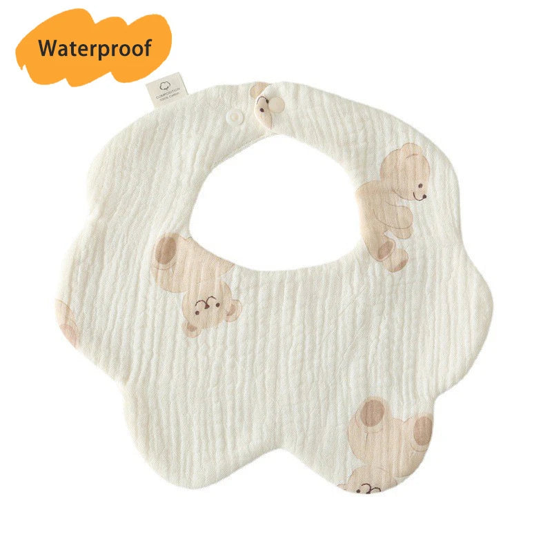 Multi-Layered Waterproof Baby Bib – 7-Layer Soft Cotton Collar Bib with 38 Cute Print Designs for Infants & Toddlers