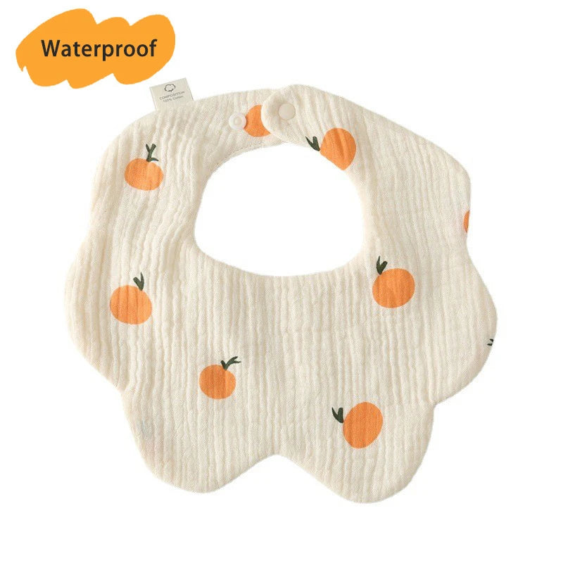 Multi-Layered Waterproof Baby Bib – 7-Layer Soft Cotton Collar Bib with 38 Cute Print Designs for Infants & Toddlers