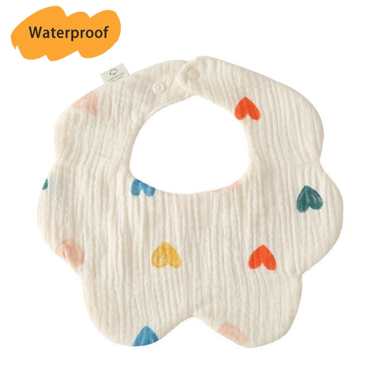 Multi-Layered Waterproof Baby Bib – 7-Layer Soft Cotton Collar Bib with 38 Cute Print Designs for Infants & Toddlers