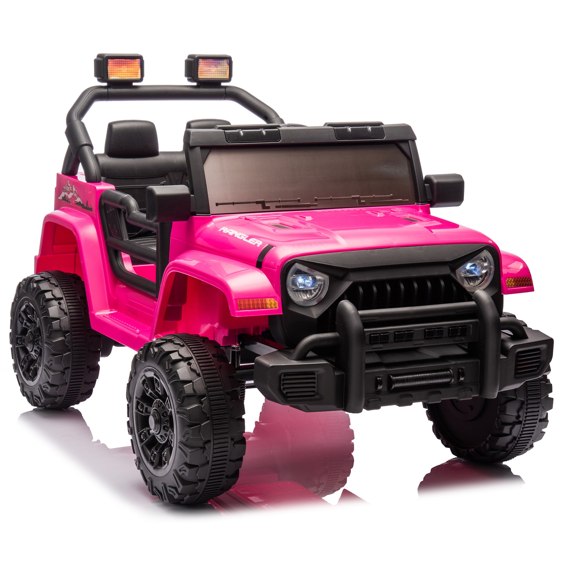 12V Kids Ride On Electric Car W/Parents Control,Dual drive, Four-wheel Suspension,With music,Bluetooth,MP3,USB,with headlights, steering wheel quick release,Slow start for Kids Aged 2-4. - The Little Big Store