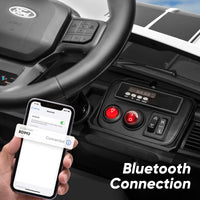 Electric Car for Kids, Licensed Ford-Shelby F-150 12V Ride on Truck Toys for Toddlers W/ Remote, 2-Hour Drive Time - White