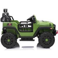12V Ride on Toy, 2-Seater Kids Ride-On Truck Electric Car with Remote, Bluetooth - Green