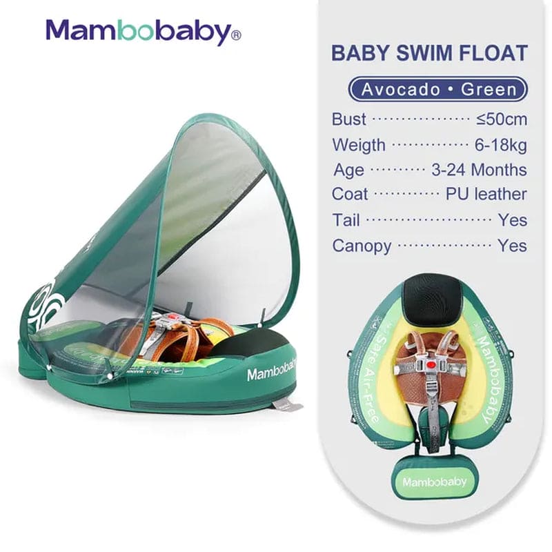 SplashVIP Baby Float: Ultimate Non-Inflatable Swim Trainer with Canopy