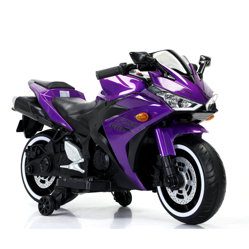 Kids Motorcycle 12V motorcycle for kids 3 4 5 6 years Boys Girls  12v7ah kids motorcycle ride on toy with Training  Wheels/manual throttle/ drive by hand /Lighting  wheels