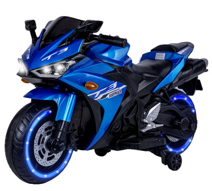 kids motorcycle, 12V motorcycle for kids 3 4 5 6 years Boys Girls 12v7ah kids motorcycle ride on toy with Training Wheels/manual throttle/ drive by hand /Lighting wheels - The Little Big Store