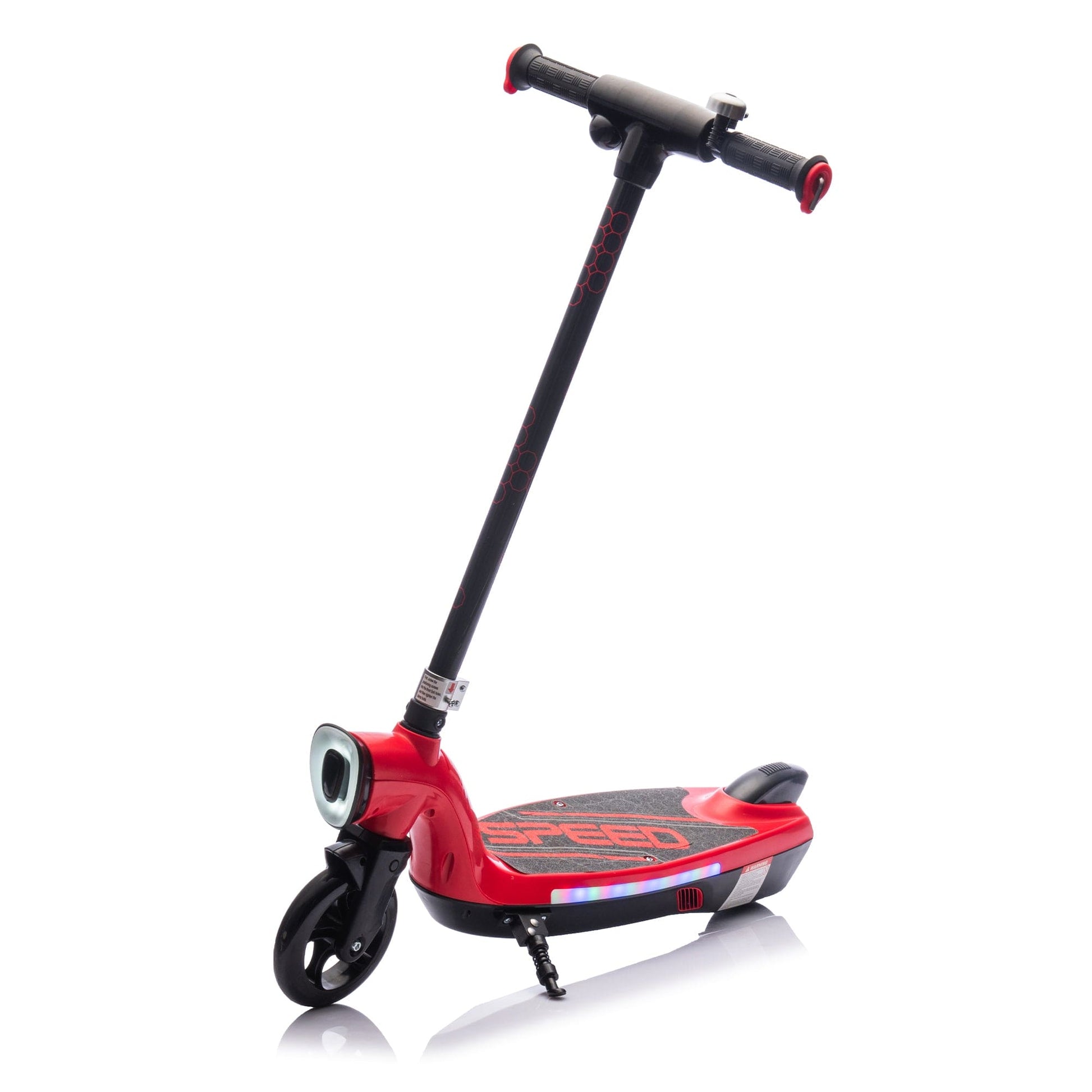 Kids Ride On Electric Scooter With Kickstand,Scooter Bell,Faster Speed And Longer Usage Time,Rear Brake,Wider Pedal,Non-Slip Handle,Colorful LED Lights,5.59-6.84 MPH For Kids 6+. - The Little Big Store