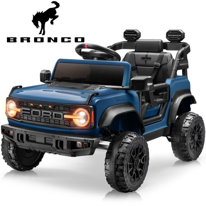 Ford Bronco Raptor Electric Ride on Toy Car for Toddler Kids, 12V Battery Powered Ride on Cars W/Remote Control, Bluetooth & Lights, Blue