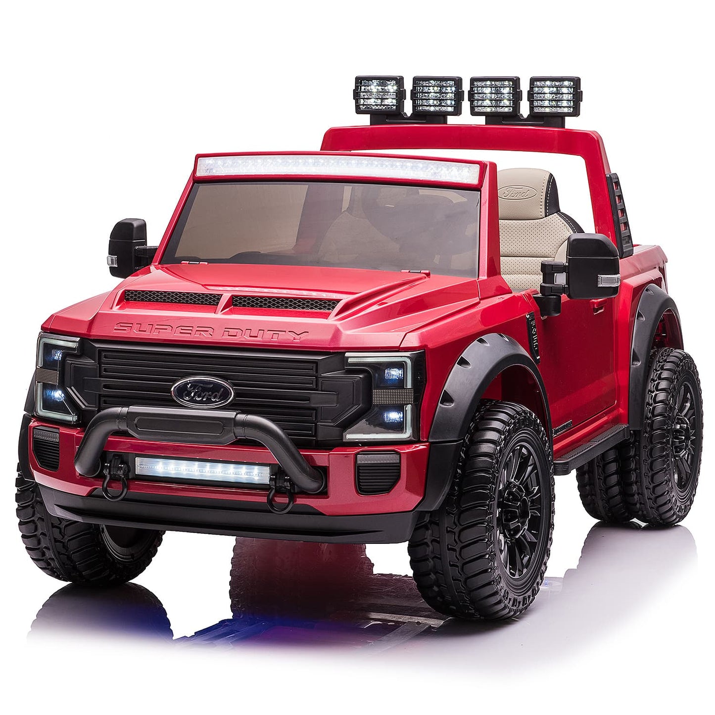 CrimsonCruise™ Ford F450 24V Kids Ride-On Truck 🚗🔥 – Bold Cherry Red with R/C Parental Control!