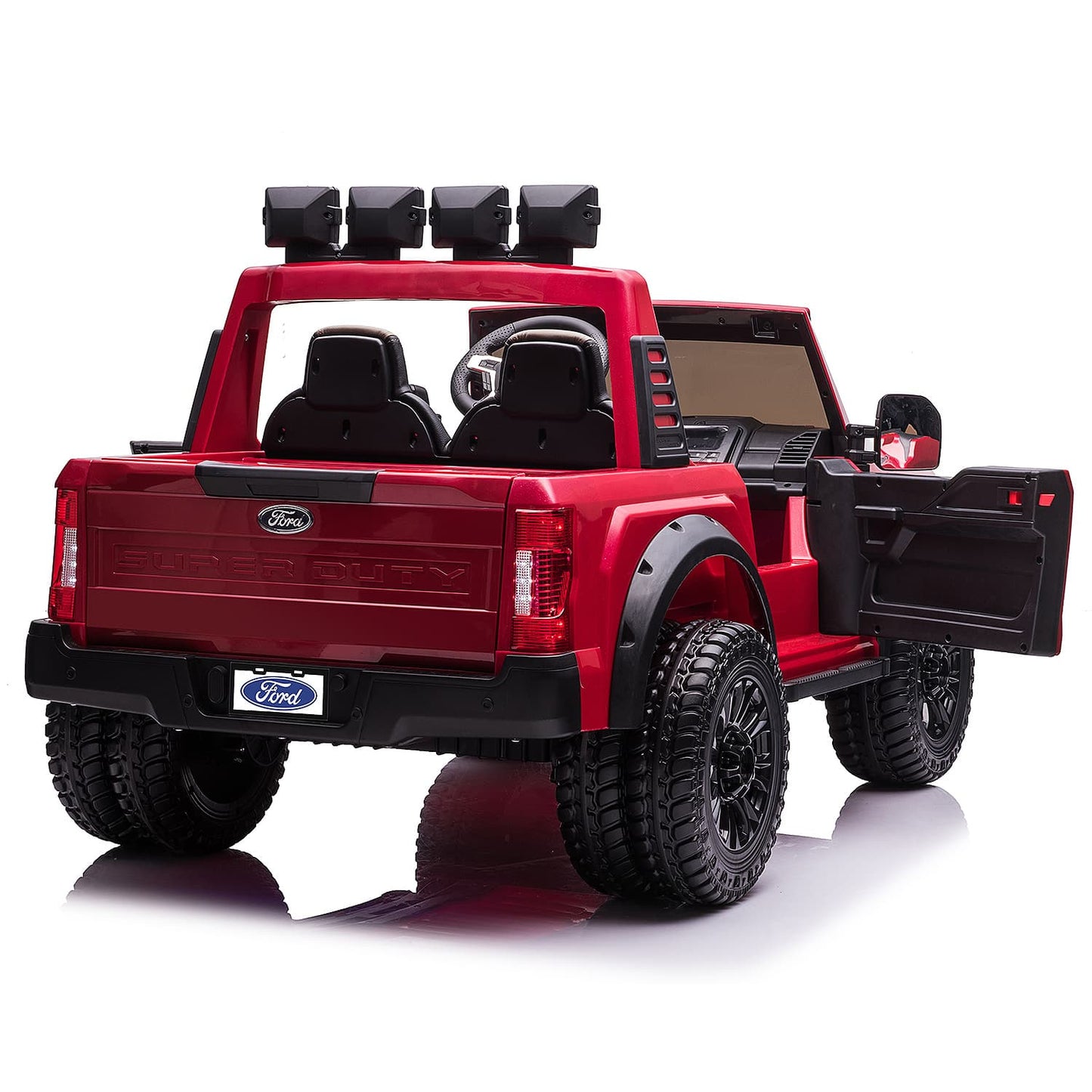 CrimsonCruise™ Ford F450 24V Kids Ride-On Truck 🚗🔥 – Bold Cherry Red with R/C Parental Control!