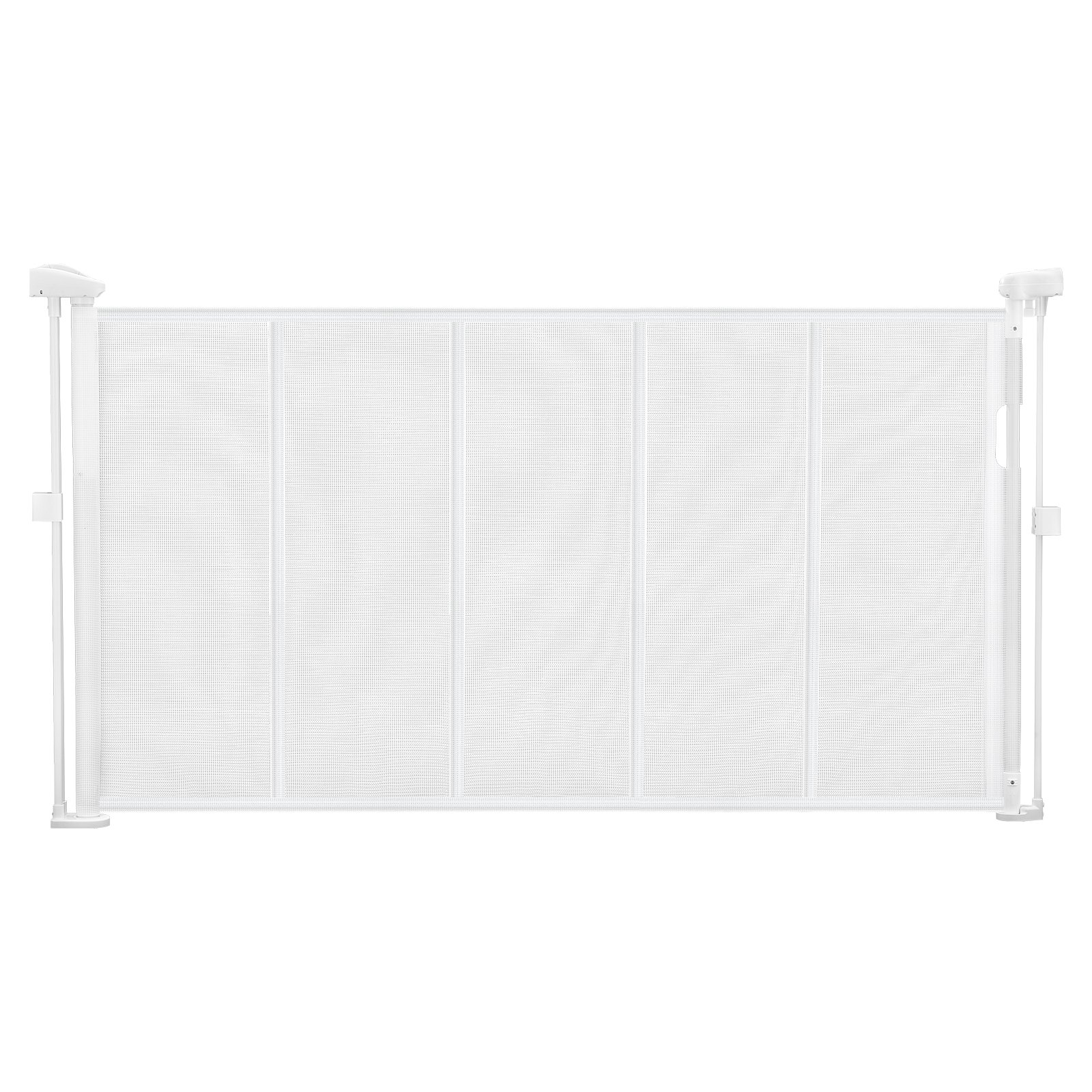 VEVOR Retractable Baby Gate, 34 inch Tall, Extends up to 55 inch Wide, Retractable Gate for Kids or Pets, Mesh Material, Easy to Install for Indoor Stairs, Doorways, Hallways, Playrooms, White