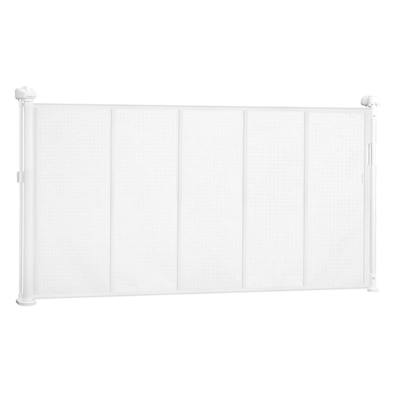 VEVOR Retractable Baby Gate, 34 inch Tall, Extends up to 55 inch Wide, Retractable Gate for Kids or Pets, Mesh Material, Easy to Install for Indoor Stairs, Doorways, Hallways, Playrooms, White