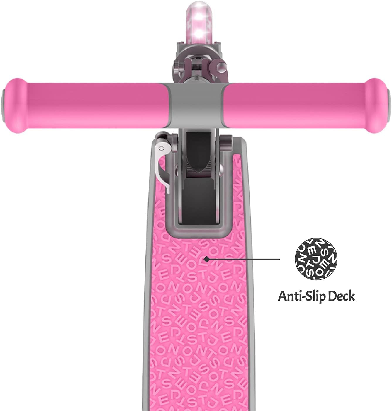 Leo Folding Kick Scooter - Vibrant Pink with Light-Up Wheels, Adjustable Handlebar & Easy Folding Design for Kids 5+