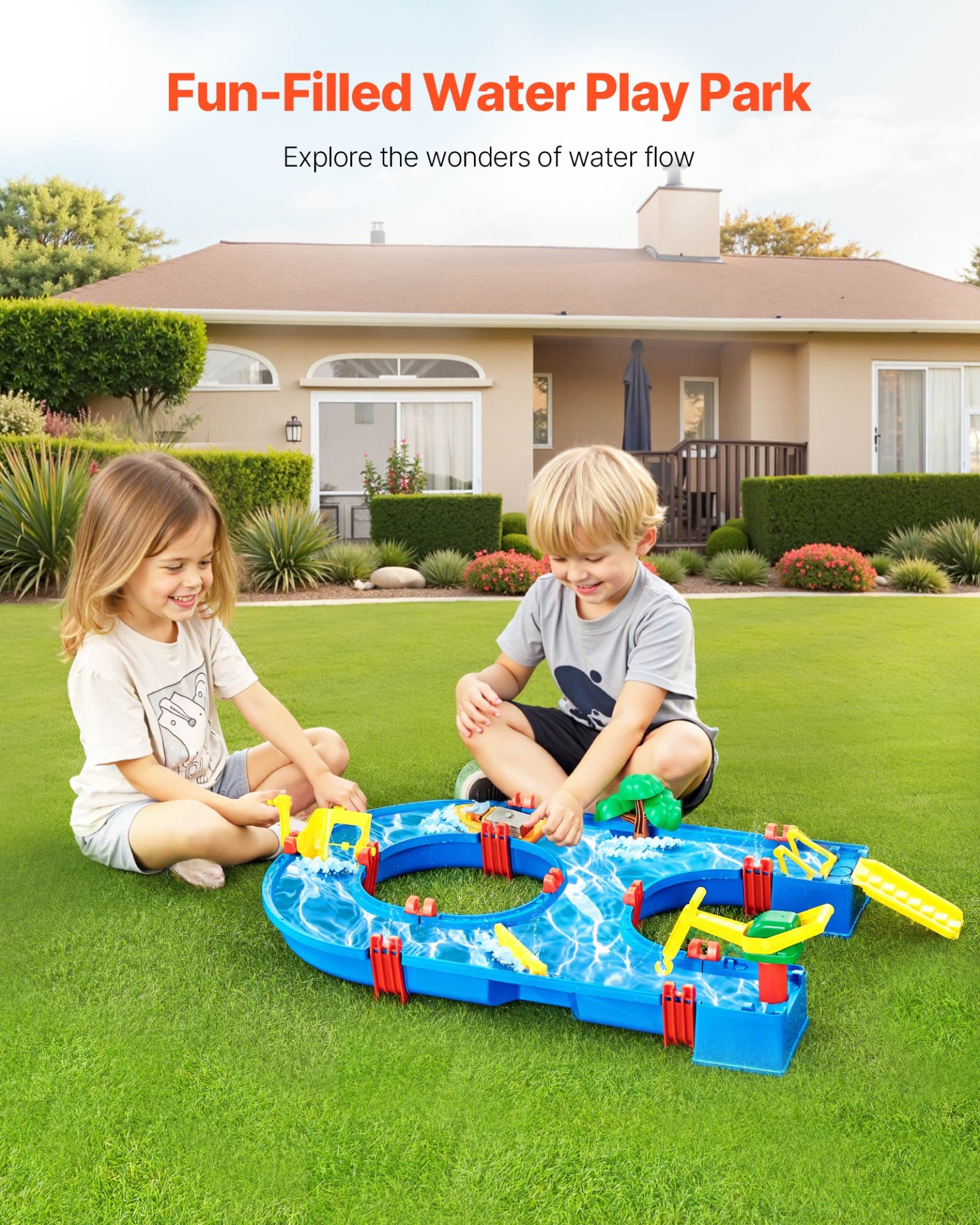 Kids Water Table Playset – Outdoor Sensory Activity Table with 39 Accessories