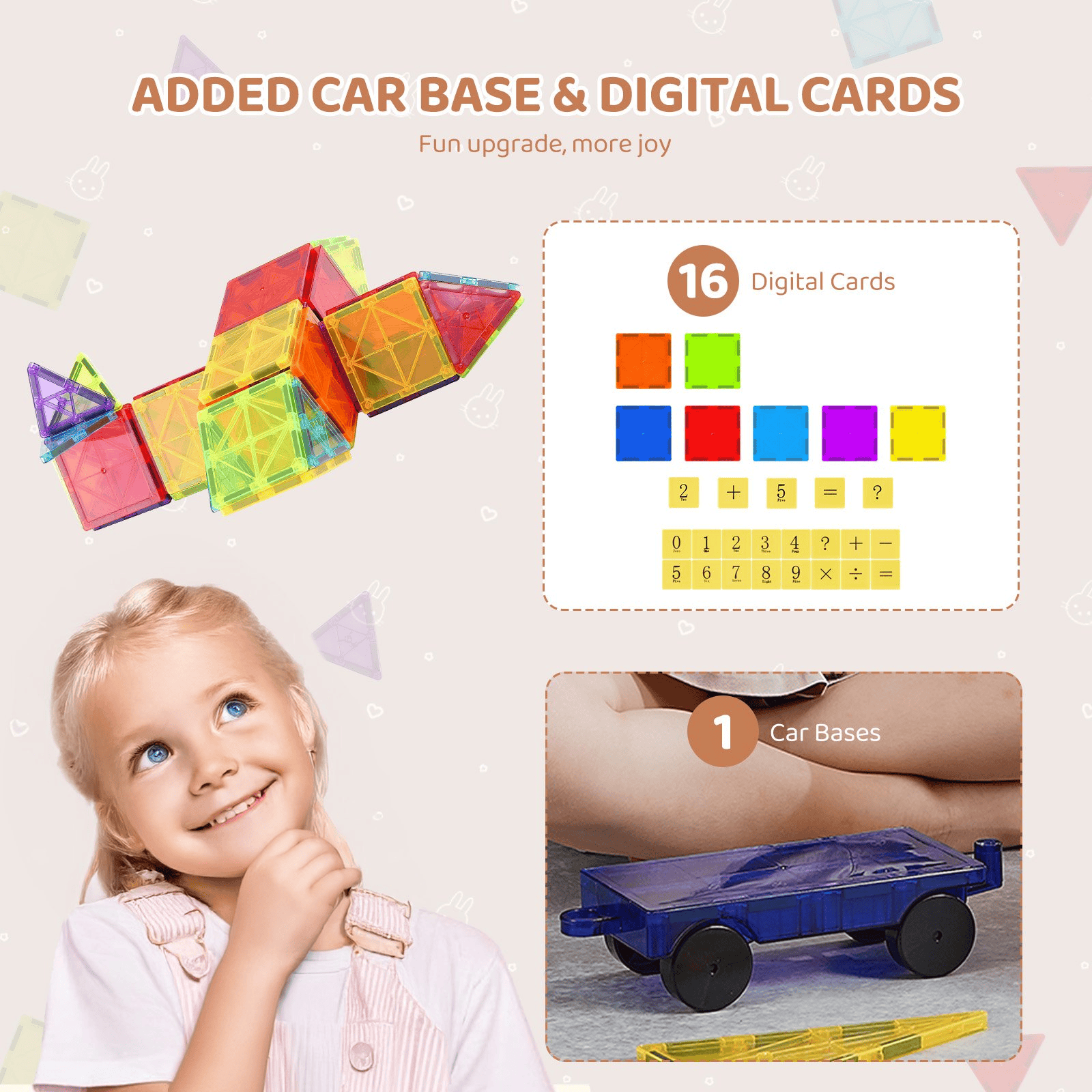 🧲 MagnaBuild™ 3D Tiles – 55-Piece Magnetic STEM Set for Kids 🏗️🎨