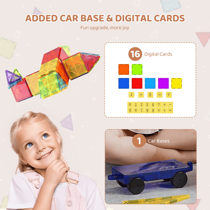 🧲 MagnaBuild™ 3D Tiles – 55-Piece Magnetic STEM Set for Kids 🏗️🎨