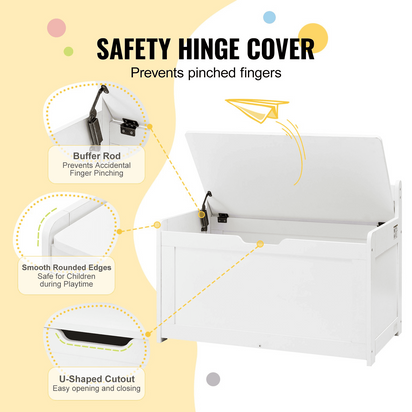 VEVOR Kids Toy Storage Bench Wooden Toy Box Chest 32.68 x 17.91 x 24.02