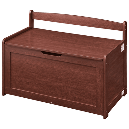 Wooden Toy Chest for Kids, Toddler Toy Storage Box with Flip-Top Lid and Safety Hinge, 32.68 x 17.91 x 24.02 Large Kids Storage Bench for Playroom, Bedroom, Living Room or Entryway, Cherry - The Little Big Store