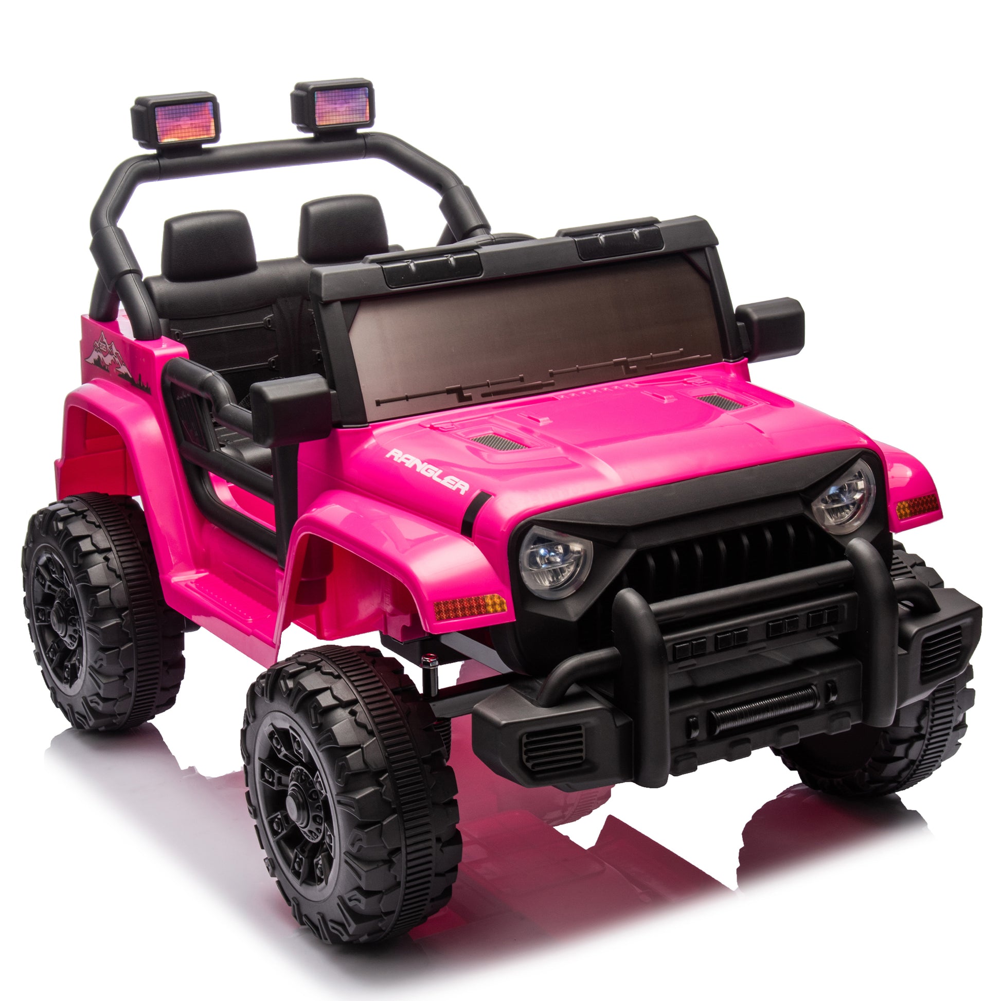 12V Kids Ride On Electric Car W/Parents Control,Dual drive, Four-wheel Suspension,With music,Bluetooth,MP3,USB,with headlights, steering wheel quick release,Slow start for Kids Aged 2-4. - The Little Big Store