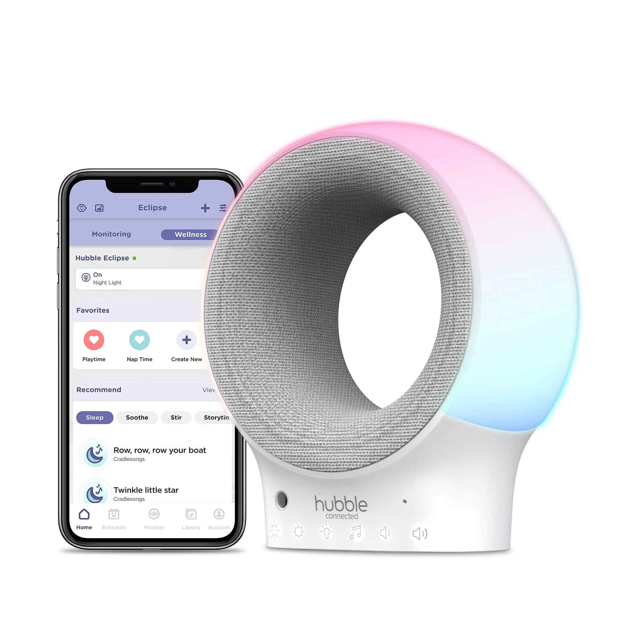 🌙 HubbleGlow™ Eclipse – Smart Soother, Night Light & White Noise Wonder 🎵💤