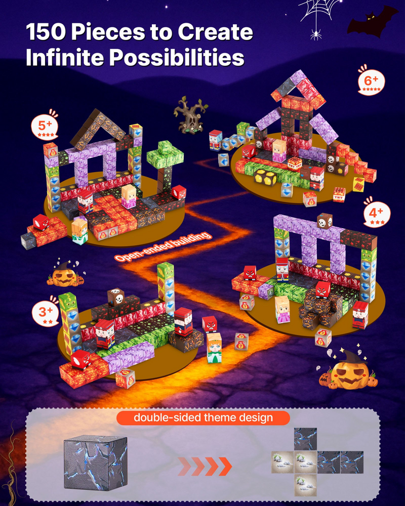 150-Piece Magnetic Building Blocks Set – STEM Montessori Construction Toy for Kids