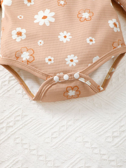 Children's Ruffled Floral Bodysuit and Bloomer, Headband Set - The Little Big Store