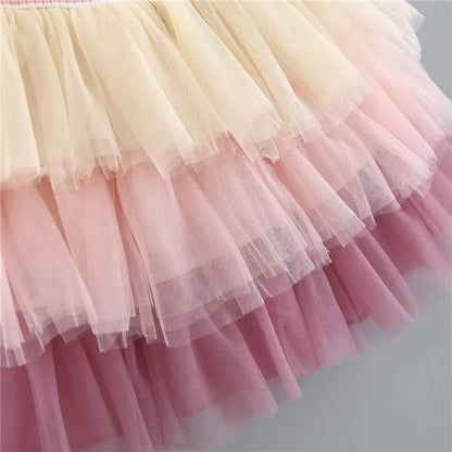 👑 RuffleRoyale™ Girls’ Summer Princess Dress 💖 – Layered Elegance for Little Fashionistas