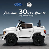 Electric Car for Kids, Licensed Ford-Shelby F-150 12V Ride on Truck Toys for Toddlers W/ Remote, 2-Hour Drive Time - White