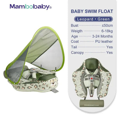 SplashVIP Baby Float: Ultimate Non-Inflatable Swim Trainer with Canopy - The Little Big Store