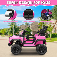Ford Bronco Raptor Electric Ride on Toy Car for Toddler Kids, 12V Battery Powered Ride on Cars W/Remote Control, Bluetooth & Lights, Pink