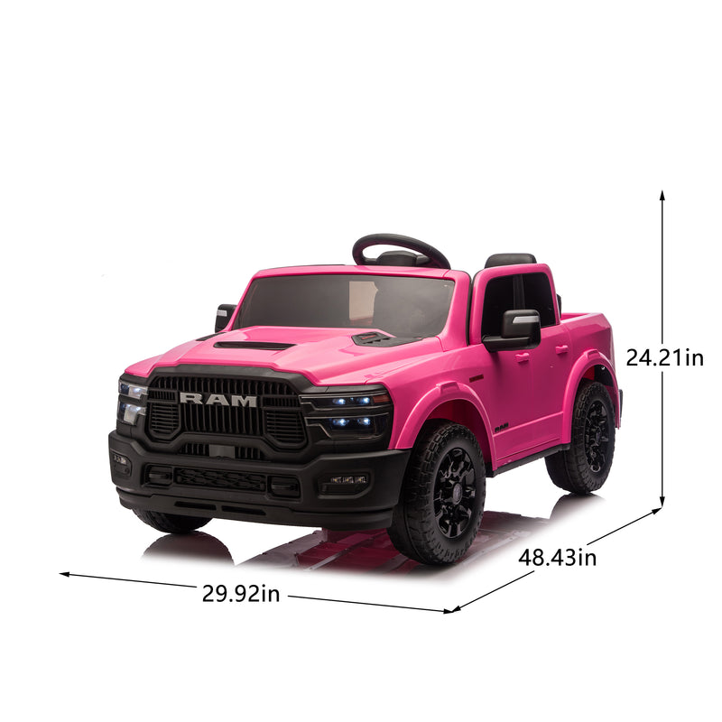 24V Licensed Dodge RAM 2500 2-Seater Ride-On Truck - Pink