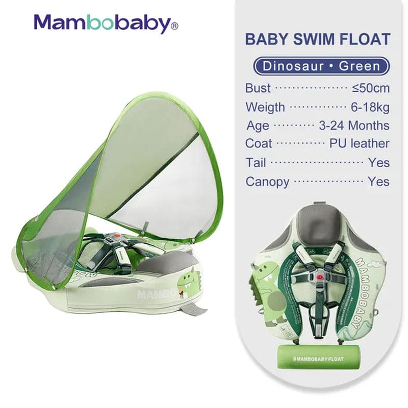 SplashVIP Baby Float: Ultimate Non-Inflatable Swim Trainer with Canopy