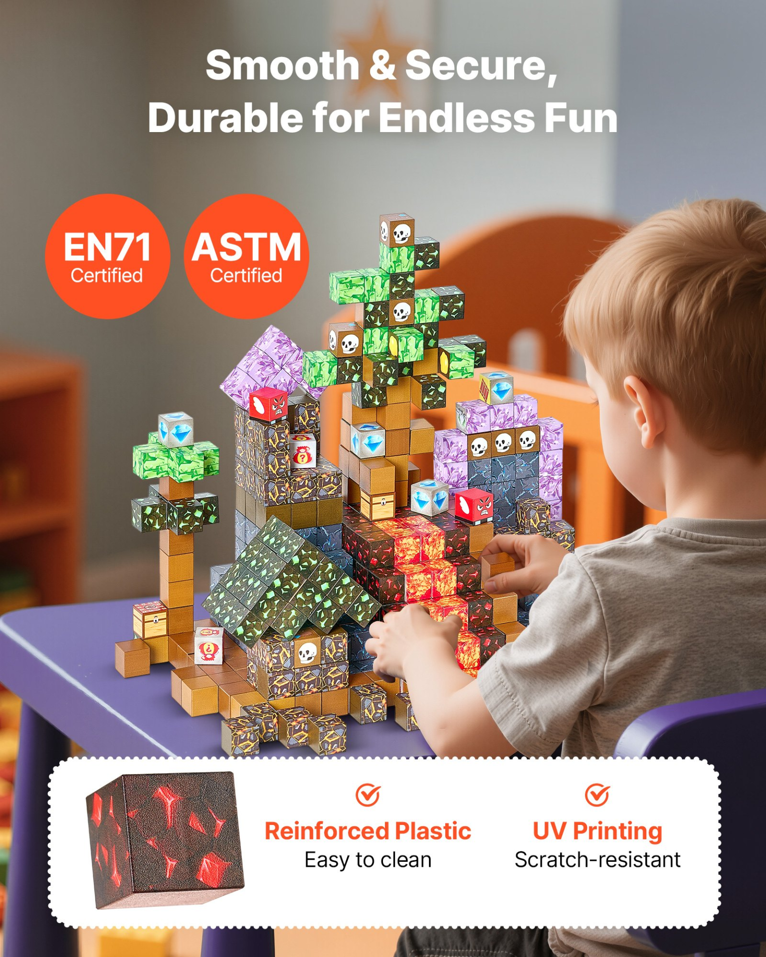 ShadowCastle™ 150-Piece Magnetic Building Blocks Set – STEM Montessori Construction Toy for Kids