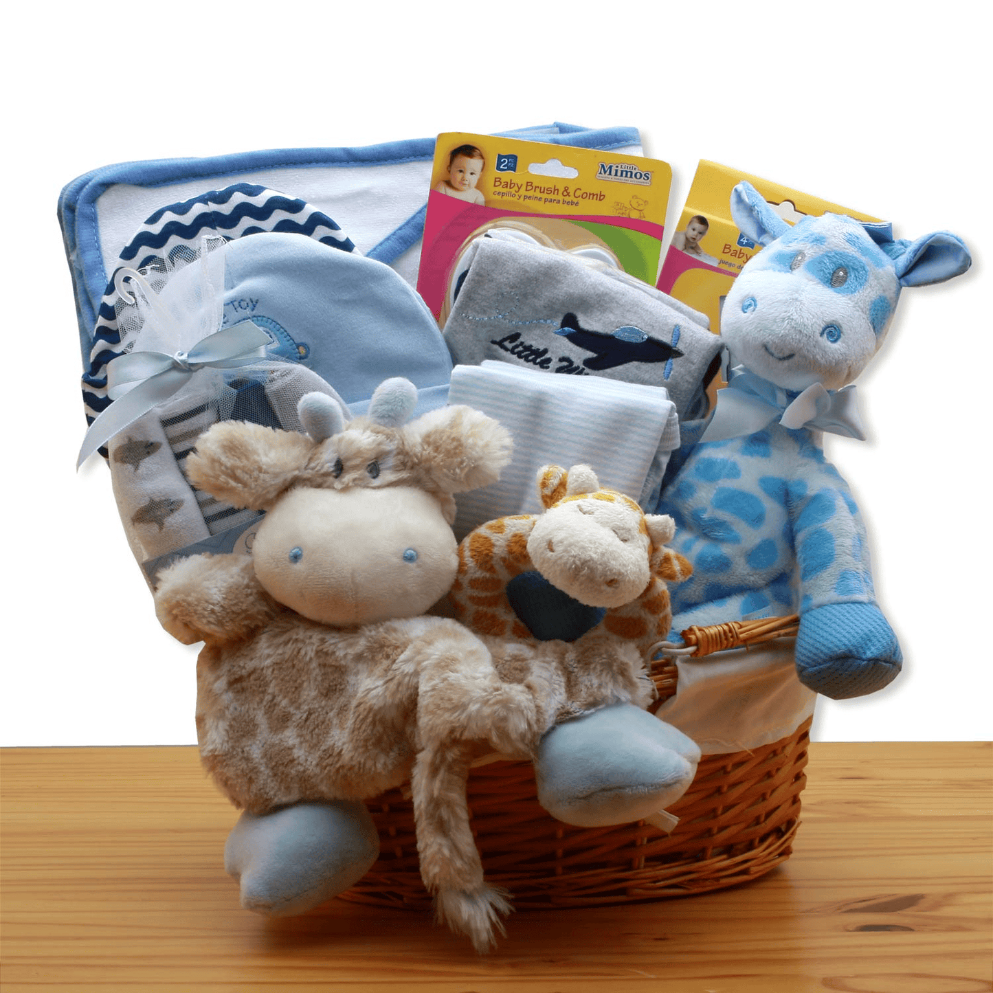 Jungle Safari New Baby Gift Basket - Pink - baby bath set - baby girl gifts - new baby gift basket - baby gift baskets - baby shower gifts - The Little Big Store